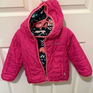 Columbia Fuchsia Quilted Jacket with Patterned Lining